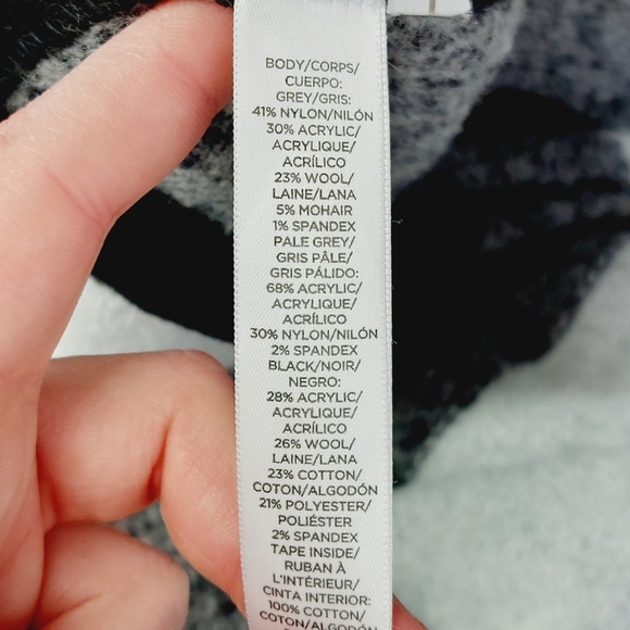 LOFT Ann Taylor Gray White Short Sleeve Poncho Casual Sweaters P3889 - Picture 7 of 9